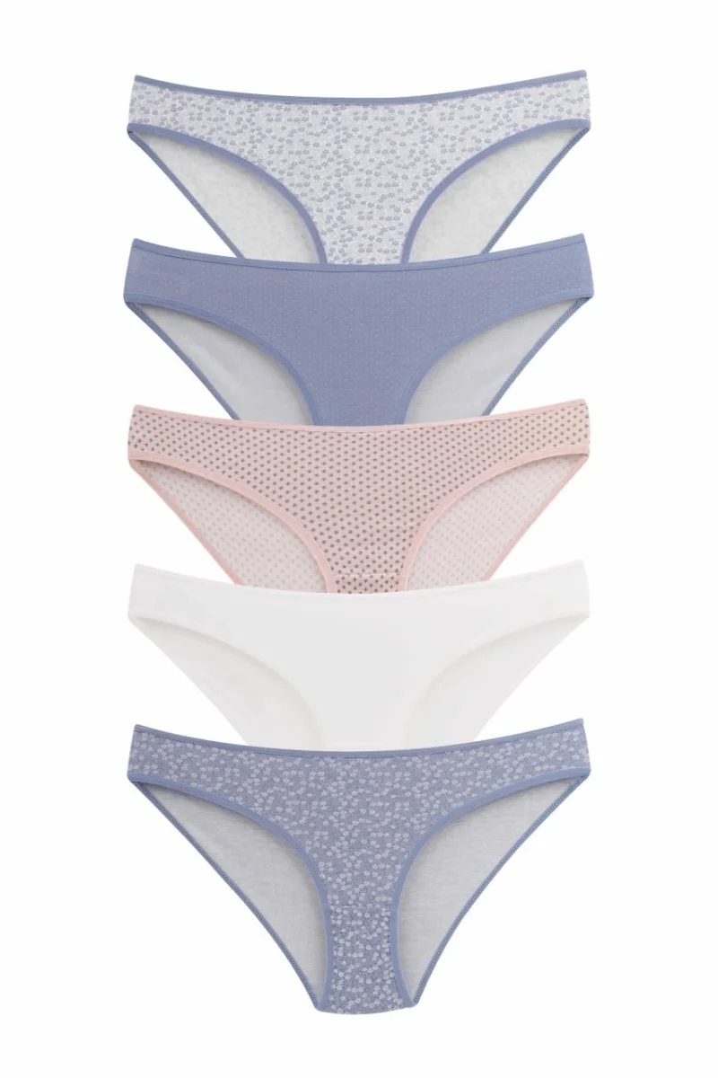 Set 5 perechi de chiloti din bumbac, pentru dama, 33000, Multicolor