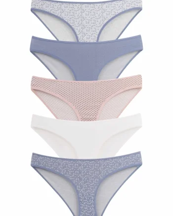 Set 5 perechi de chiloti din bumbac, pentru dama, 33000, Multicolor