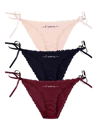 Set 3 perechi de chiloti din bumbac, pentru dama, 38655, Multicolor