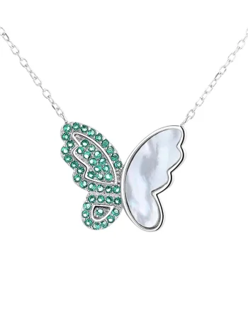 Lantisor argint 925, JW1254, model fluture, placat cu rodiu