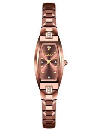 Ceas de dama Olevs CS1955, otel inoxidabil, rose gold, cadran rose gold