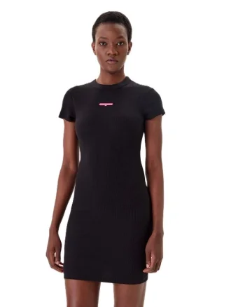 Rochie Tommy Hilfiger TJW SCRIPT MINI RIB DRESS EXT