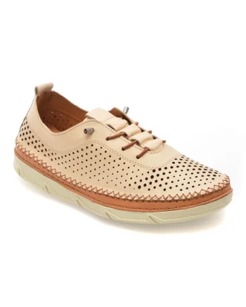 Pantofi GRYXX bej, PM2311, din piele naturala