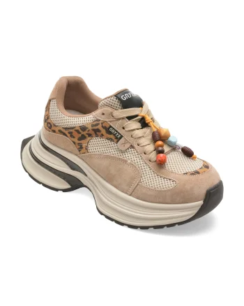 Pantofi sport GRYXX bej, 9052, din nabuc