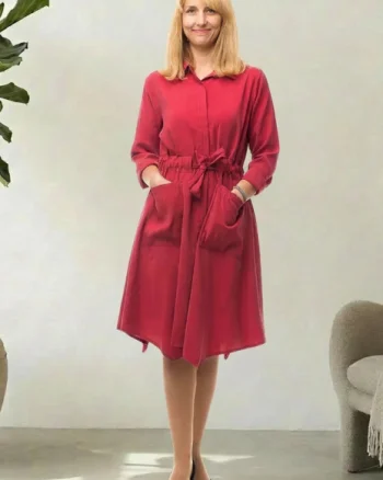 Rochie bordo, midi, matasoasa, tip camasa