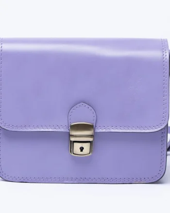 Geanta crossbody din piele naturala, tip postas, lila
