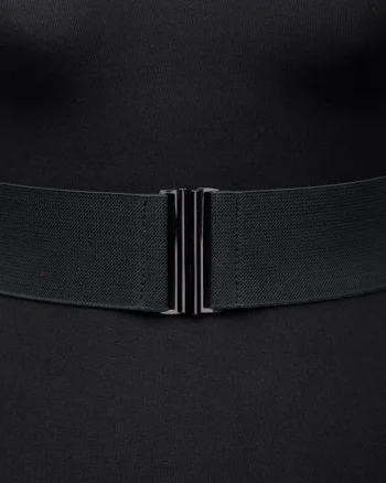 Curea lata neagra din material elastic - 6 cm