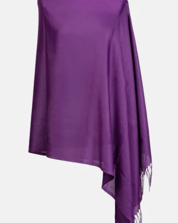 Esarfa mov din cashmere subtire dreptunghiulara