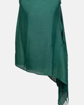Esarfa verde inchis din cashmere subtire dreptunghiulara