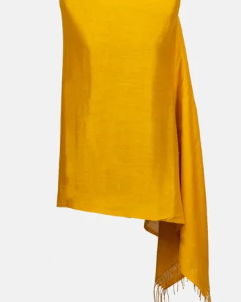 Esarfa galben mustar din cashmere subtire dreptunghiulara