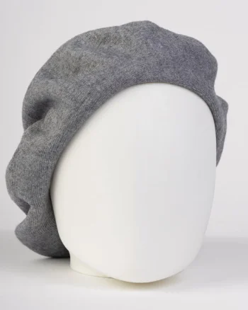Bereta gri clasica, chic, din bumbac si lana