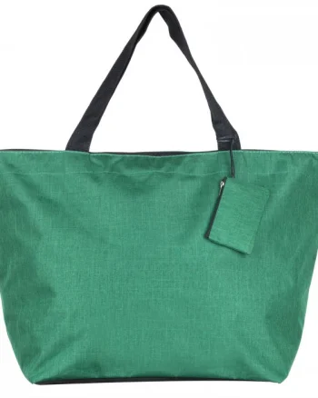 Geanta de weekend verde intens din material textil panzat