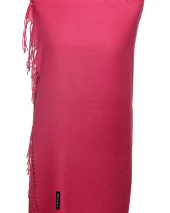 Esarfa dreptunghiulara fucsia din material tip cashmere