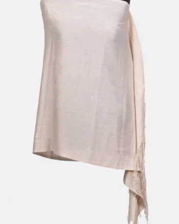 Esarfa dreptunghiulara bej din material tip cashmere
