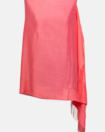 Esarfa dreptunghiulara roz din material tip cashmere