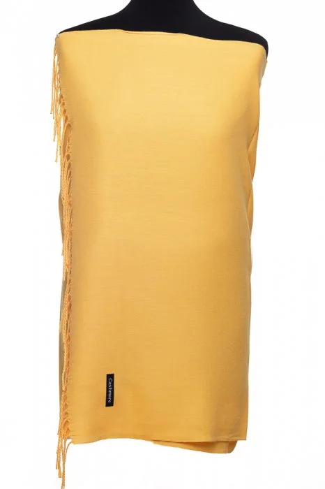 Esarfa dreptunghiulara galben turmeric din material tip cashmere
