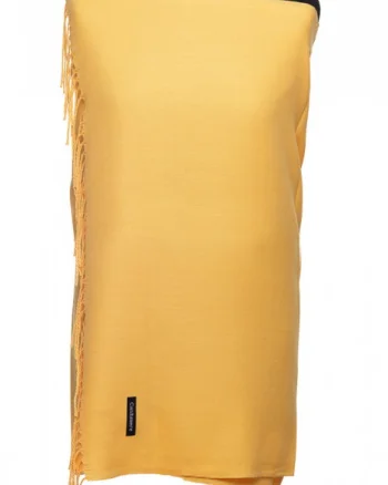 Esarfa dreptunghiulara galben turmeric din material tip cashmere