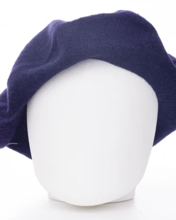 Bereta frantuzeasca bleumarin din stofa de lana