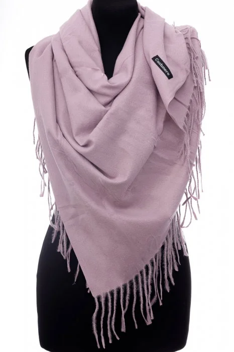 Esarfa lila patrata din material gros tip cashmere