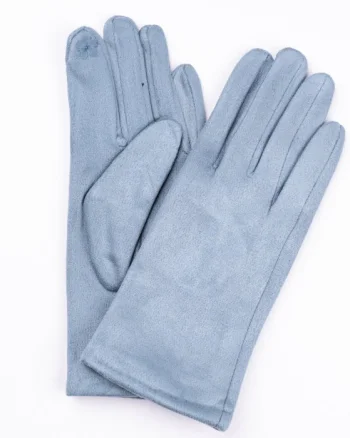 Manusi dama turcoaz prafuit din material textil catifelatat