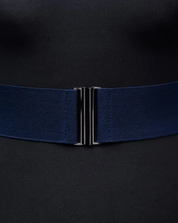 Curea lata bleumarin din material elastic- 6 cm