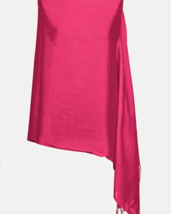 Esarfa fucsia din cashmere subtire dreptunghiulara