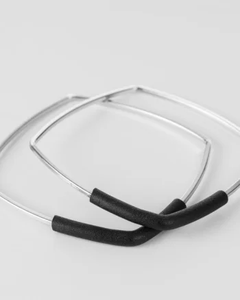 Bratari in set de 2 buc rectangulare metalice argintii