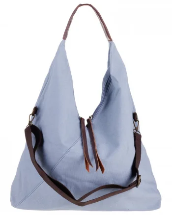Geanta de umar din material textil si cu bareta crossbody, bleu