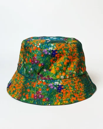 Palarie tip bucket unisex cu doua fete imprimata cu reproducere dupa    Camp cu maci   de Claude Monet