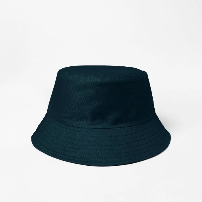 Palarie tip bucket unisex cu doua fete, bleumarin si negru, din bumbac