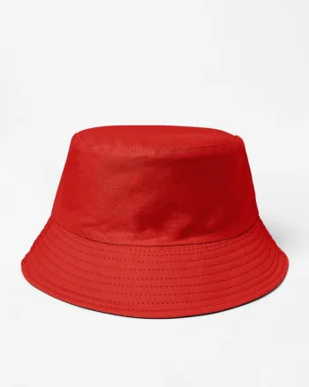 Palarie tip bucket unisex cu doua fete, rosu si negru, din bumbac