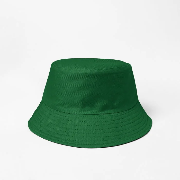 Palarie tip bucket unisex cu doua fete, verde si negru, din bumbac