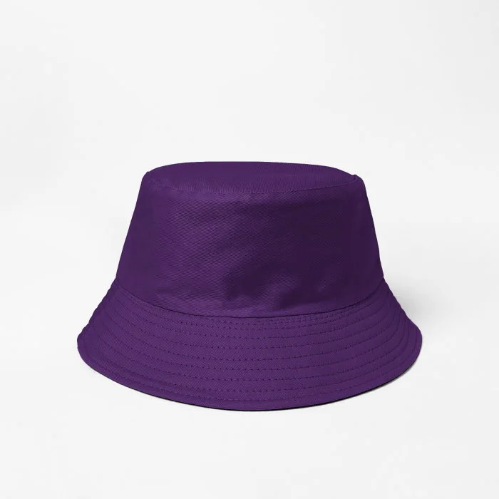 Palarie tip bucket unisex cu doua fete, mov si negru, din bumbac