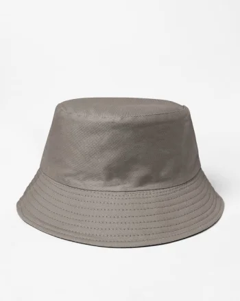 Palarie tip bucket unisex cu doua fete, gri si negru, din bumbac