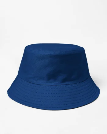Palarie tip bucket unisex cu doua fete, albastru si negru, din bumbac
