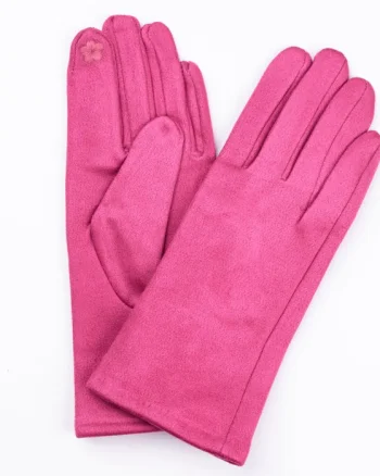 Manusi dama fucsia din material textil catifelat