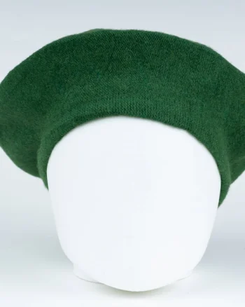 Bereta frantuzeasca verde inchis din stofa de lana