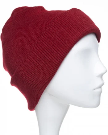 Caciula unisex model clasic tricotat, dublata in interior, rosu inchis