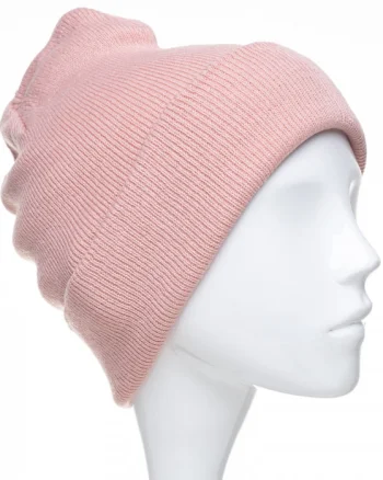 Caciula unisex model clasic tricotat, dublata in interior, roz prafuit