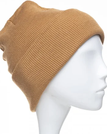 Caciula unisex model clasic tricotat, dublata in interior, camel