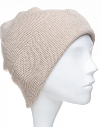 Caciula unisex model clasic tricotat, dublata in interior, bej