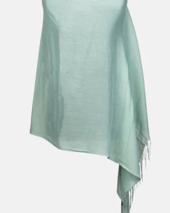Esarfa verde menta din cashmere subtire dreptunghiulara