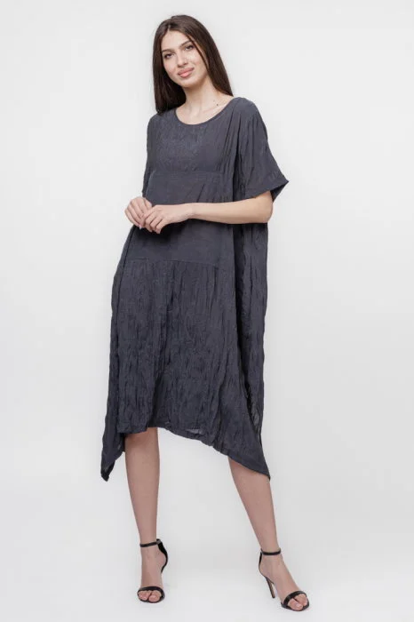 Rochie gri A-line in colturi