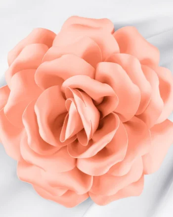 Brosa floare roz somon cu diametru de 15 cm, cu clips pentru par