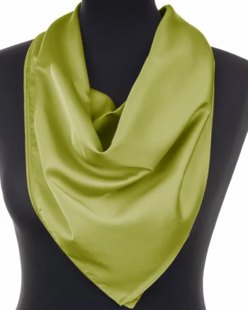 Esarfa verde oliv, patrata, din vascoza si matase