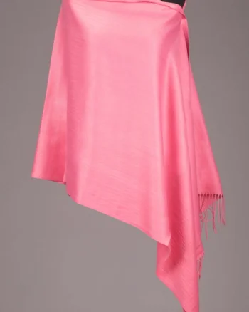 Esarfa roz din cashmere subtire, dreptunghiulara
