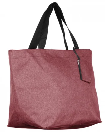 Geanta shopper multifunctionala medie din material textil panzat, roz inchis