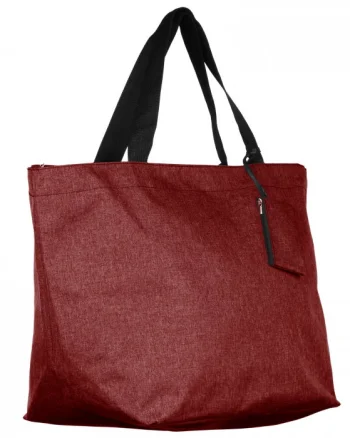 Geanta shopper multifunctionala medie din material textil panzat, bordo