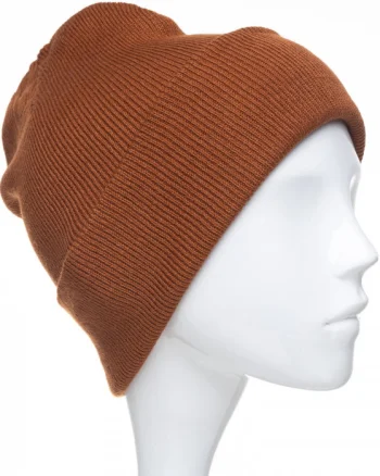 Caciula unisex model clasic tricotat, dublata in interior, caramiziu