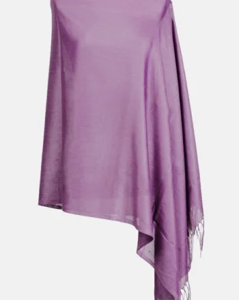 Esarfa dreptunghiulara lila din material tip cashmere